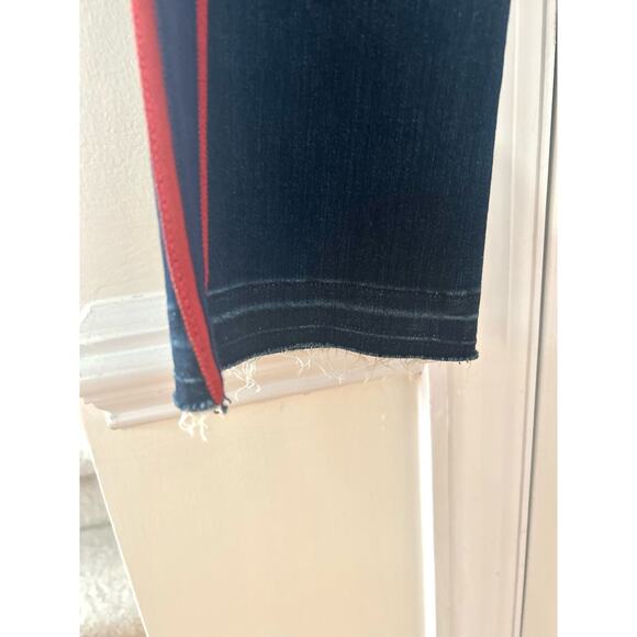 Veronica Beard Carolyn Cropped Raw Hem Boot Cut Dark wash Jean - Picture 4 of 11